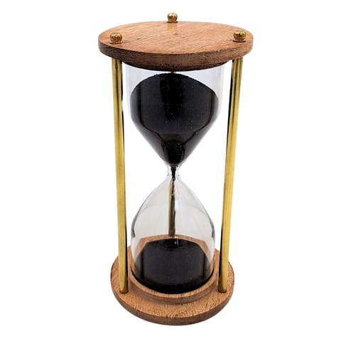 ⁨Klepsydra Mosiężno-Drewniana – 5 minut – Elegancka dekoracja retro – NC3012V⁩ w sklepie Wasserman.eu