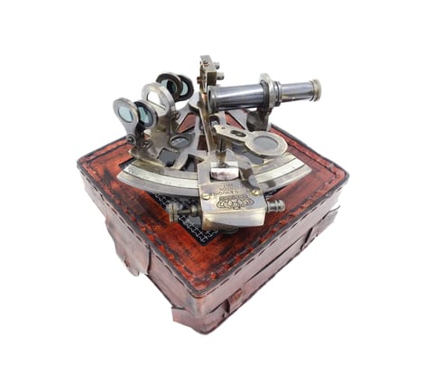 ⁨Sekstant Mosiężny w Pudełku Skórzanym - NC1514B⁩ w sklepie Wasserman.eu