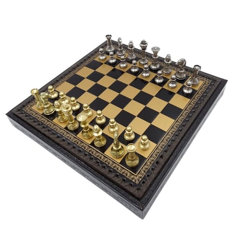Ekskluzywne Mosiężne Szachy Italfama 28x28 cm – N001 w sklepie Wasserman.eu