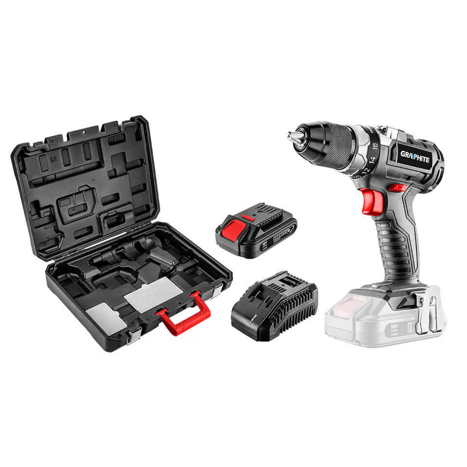 ⁨Cordless brushless drill Energy+ 18V, Li-Ion, 13 mm, aku 2Ah, charged, case⁩ at Wasserman.eu