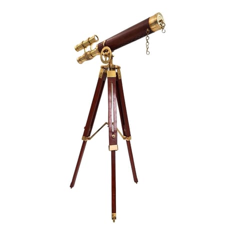 Duża mosiężna luneta na trójnogu - Wysokość maksymalna 57 cm - TDBL w sklepie Wasserman.eu