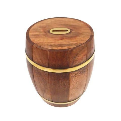 ⁨Duża Drewniana Skarbonka Beczka – Otwierana Retro - DNU-002⁩ w sklepie Wasserman.eu