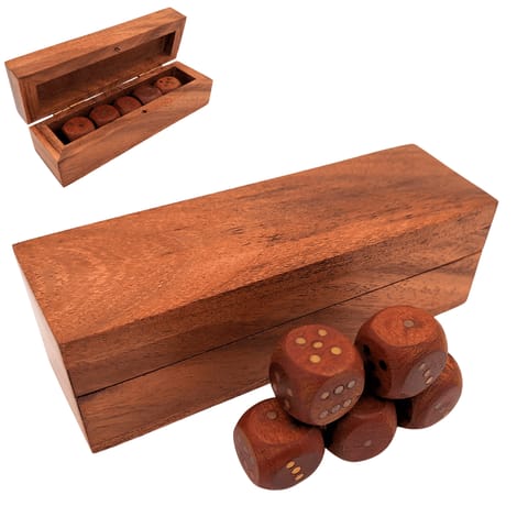 ⁨Drewniane Kości do gry w podłużnym pudełku drewnianym - DNU-006⁩ w sklepie Wasserman.eu