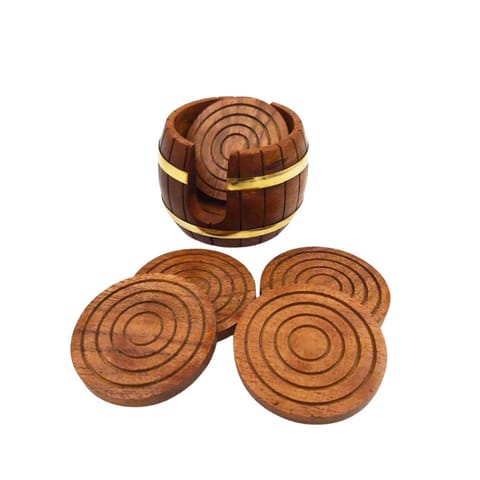 ⁨Drewniane Podstawki pod kubki - Zestaw Beczka⁩ w sklepie Wasserman.eu