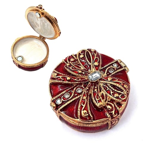 ⁨Ekskluzywne metalowe pudełeczko prezentowe z kryształkami - B0118-08⁩ w sklepie Wasserman.eu