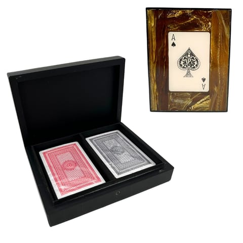 ⁨Dwie talie kart w pudełku z żywicy – 51668⁩ w sklepie Wasserman.eu