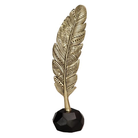 ⁨Złota dekoracja - Pióro - 30,7 cm - 43933FJH⁩ w sklepie Wasserman.eu