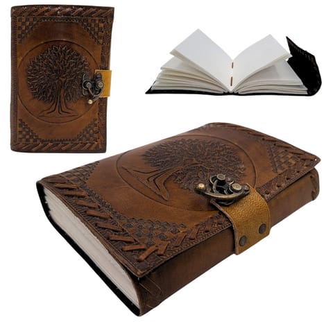 ⁨Notes Skórzany Vintage Retro 200 stron – Drzewo Życia - AH01⁩ w sklepie Wasserman.eu