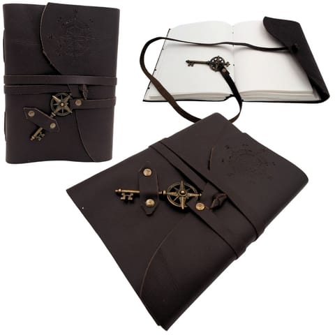 ⁨Notes Skórzany Retro Róża Wiatrów 200 stron - Prezent dla Żeglarza - AH03⁩ w sklepie Wasserman.eu