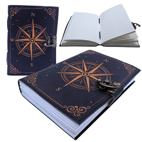 ⁨Notes Skórzany Róża Wiatrów Retro – Prezent dla żeglarza - AH09⁩ w sklepie Wasserman.eu