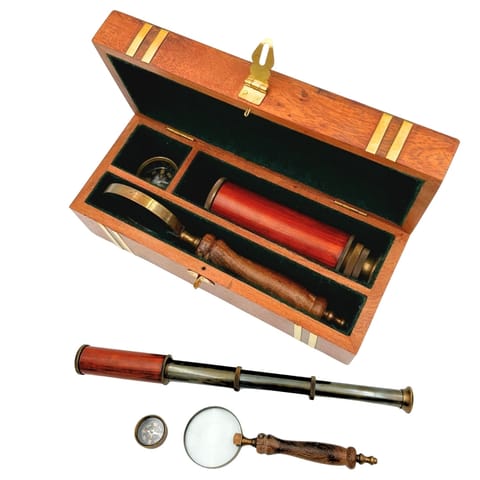 ⁨Ekskluzywny Zestaw Prezentowy Retro – Luneta, Kompas i Lupa - NC102369⁩ w sklepie Wasserman.eu