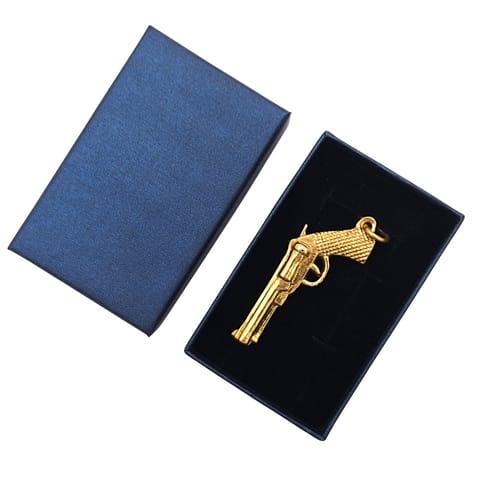 ⁨Mosiężny Brelok Rewolwer w Eleganckim Pudełku - Gadżet dla Fana Westernu – KRT19A⁩ w sklepie Wasserman.eu