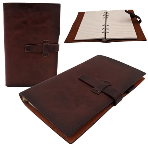 ⁨Elegancki Notes Skórzany A6 Retro Vintage z Zamknięciem – Pamiętnik – EE3⁩ w sklepie Wasserman.eu