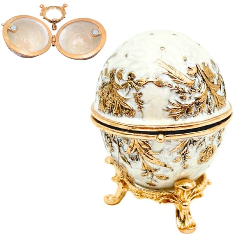 ⁨Ekskluzywne Szkatułka Jajo Fabergé Metalowa z Kryształkami - B0794-00⁩ w sklepie Wasserman.eu