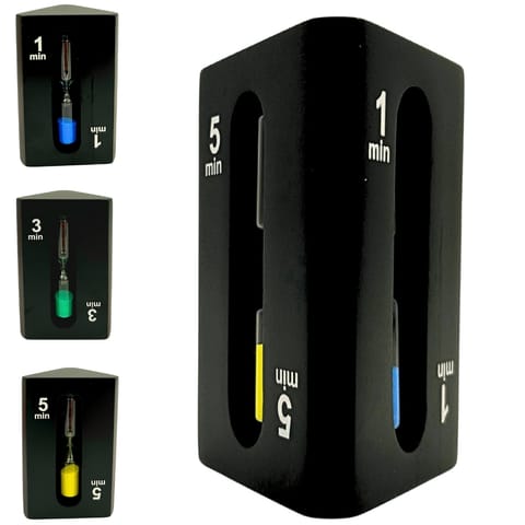 ⁨Klepsydra 1-3-5 minut trójstronna czarna - STW6⁩ w sklepie Wasserman.eu