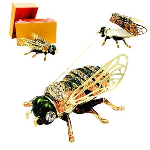 ⁨Ekskluzywne Pudełko Szkatułka na Biżuterię Zdobione Kryształkami – Pszczoła – HX542⁩ w sklepie Wasserman.eu