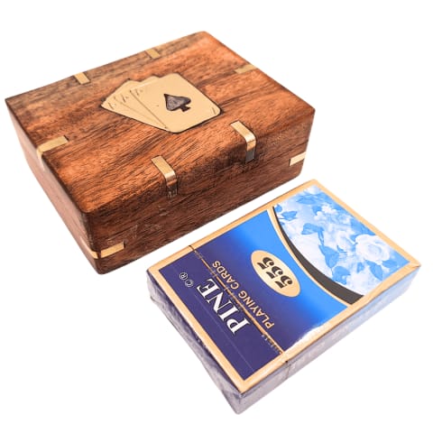 ⁨Talia Kart w Drewnianym Pudełku z Mosiężnymi Zdobieniami - CS-005⁩ w sklepie Wasserman.eu