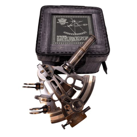 ⁨Sekstans Mosiężny w Skórzanym Pudełku – ST003⁩ w sklepie Wasserman.eu