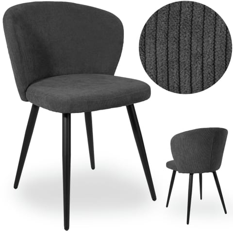 ⁨Krzesło KROSBY sztruks antracytowe⁩ w sklepie Wasserman.eu