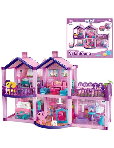 ⁨WOOPIE Domek dla Lalek Kucyków PONY FANTASY VILLA 120 el.⁩ w sklepie Wasserman.eu