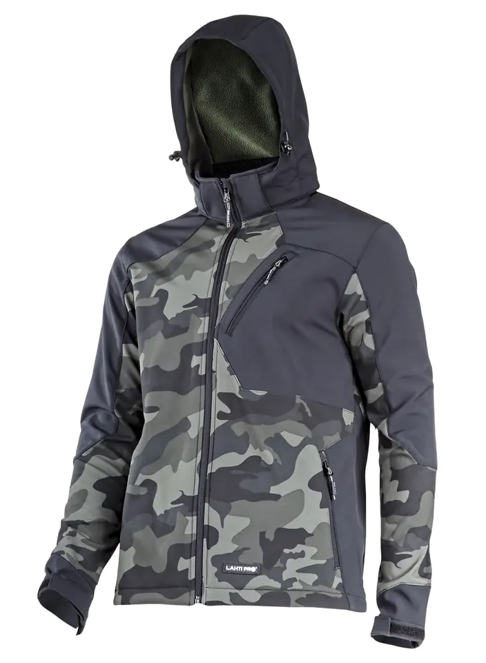 ⁨Softshell jacket with slippers. camo ziel.-czar., "l", ce, lahti⁩ at Wasserman.eu