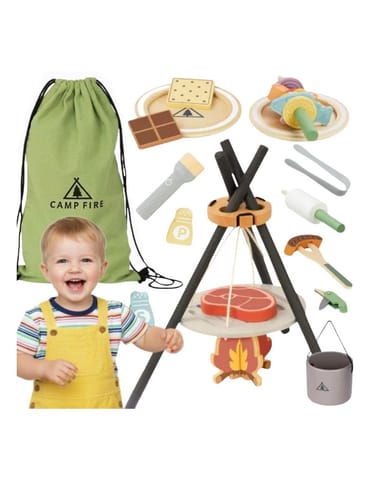 ⁨TOOKY TOY Drewniany Kempingowy Zestaw Do Gotowania Ognisko⁩ w sklepie Wasserman.eu