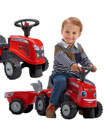 ⁨FALK Traktorek Baby Massey Ferguson Czerwony z Przyczepką + akc. od 1-3 lat⁩ w sklepie Wasserman.eu