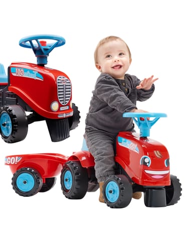 ⁨FALK Jeździk Traktor Go! z Przyczepą Czerwony 1-3 lat⁩ w sklepie Wasserman.eu