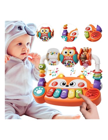 ⁨WOOPIE BABY Interaktywne Pianino Edukacyjne Sensoryczne Lisek LED Grzechotki⁩ w sklepie Wasserman.eu