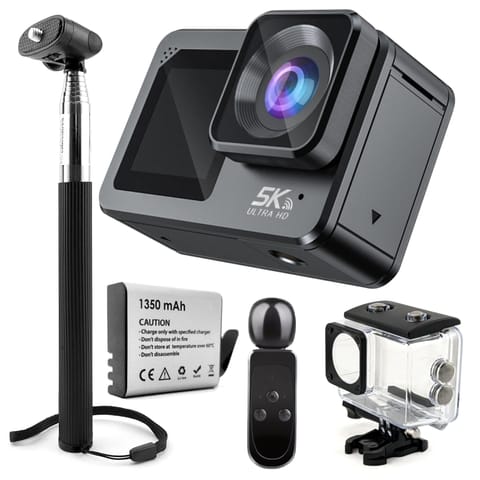 ⁨Kamera Sportowa 5K UHD 60FPS WiFi USB-C Pilot Mikrofon Stabilizacja EIS Kij⁩ w sklepie Wasserman.eu