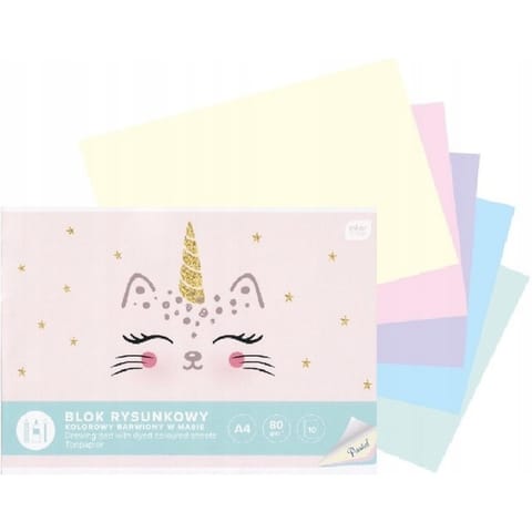 ⁨Blok rysunkowy A4 kolor 10k Pastel INTERDRUK⁩ w sklepie Wasserman.eu