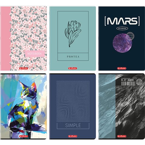 ⁨Zeszyt A4 60k linia z marginesem mix 400206364 HERLITZ⁩ w sklepie Wasserman.eu