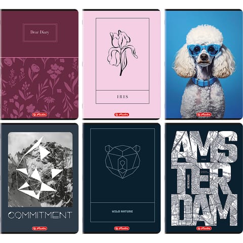 ⁨Zeszyt A4 80k kratka z marginesem mix 400206367 HERLITZ⁩ w sklepie Wasserman.eu