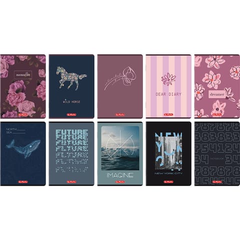 ⁨Zeszyt A5 60k linia z marginesem mix 400206346 HERLITZ⁩ w sklepie Wasserman.eu