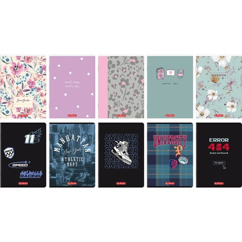 ⁨Zeszyt A5 60k kratka z marginesem mix 400206342 HERLITZ⁩ w sklepie Wasserman.eu