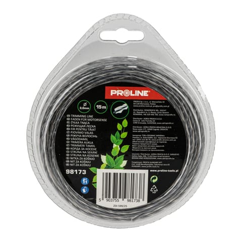 ⁨ŻYŁKA TNĄCA WZMOCNIONY SKRĘCONY KWADRAT 3.0MM X 15M, PROLINE⁩ w sklepie Wasserman.eu