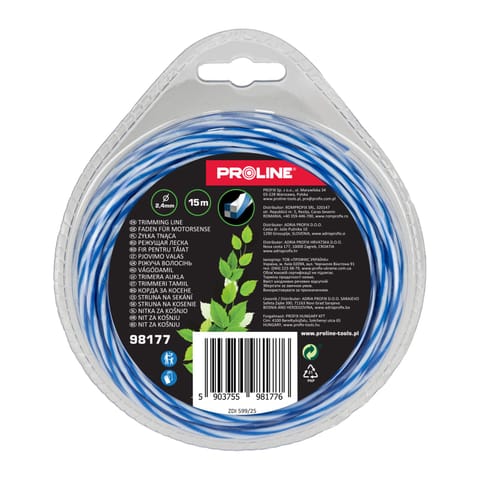 ⁨TWISTED CHECK LINE 2.4MMX15M PROLINE⁩ at Wasserman.eu