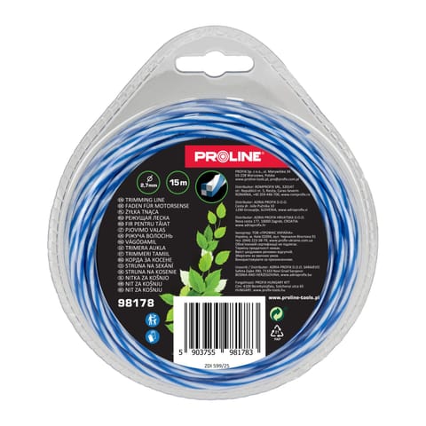 ⁨ŻYŁKA TNĄCA SKRĘCONY SZACHOWNICA 2.7MM X 15M, PROLINE⁩ w sklepie Wasserman.eu