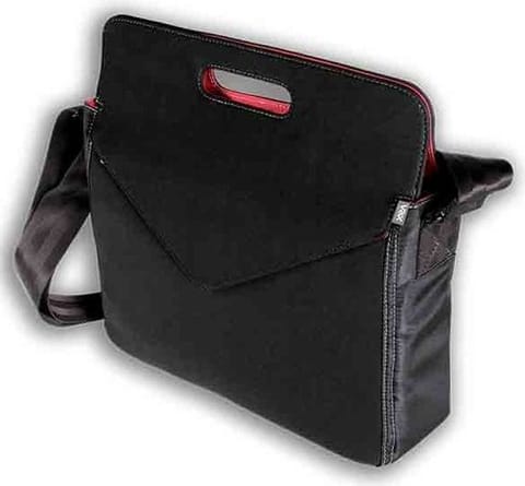 ⁨Torba na laptopa VAX Barcelona Tuset 13.5 cala (maks.13.5"/Czarno-czerwony)⁩ w sklepie Wasserman.eu