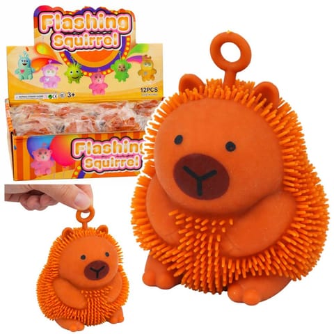 ⁨Gniotek Sensoryczny Do Odbijania Ściskania Kapibara Świecąca LED Brązowa⁩ w sklepie Wasserman.eu