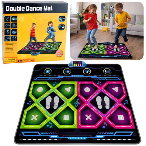 ⁨Podwójna Mata Taneczna Elektroniczna Do Tańczenia LED 105 x 90 cm⁩ w sklepie Wasserman.eu