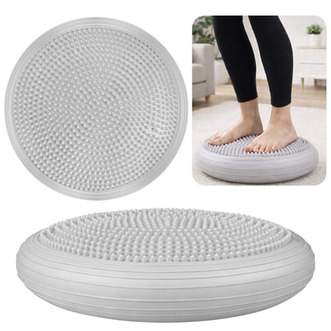 ⁨Poduszka Sensomotoryczna Do Ćwiczeń Dysk Równoważny Jeżyk Szary 34 cm⁩ w sklepie Wasserman.eu