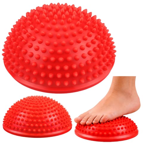 ⁨Półkula Sensoryczna Do Masażu Ćwiczeń Równowagi Czerwona 16 cm⁩ w sklepie Wasserman.eu