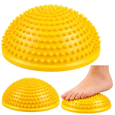⁨Półkula Sensoryczna Do Masażu Ćwiczeń Równowagi Żółta 16 cm⁩ w sklepie Wasserman.eu