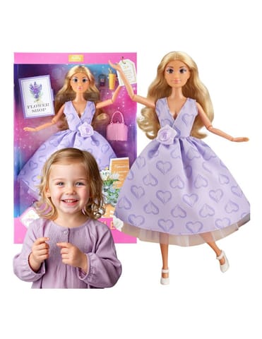 ⁨WOOPIE ROYAL Lalka Lily Długie Blond Włosy 30 cm Lawendowa Suknia Akcesoria⁩ w sklepie Wasserman.eu