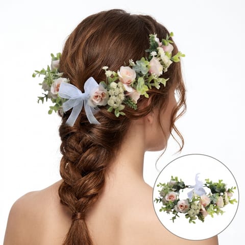 ⁨Wianek, opaska do włosów z kwiatów, delikatny wianuszek BOHO W97⁩ w sklepie Wasserman.eu