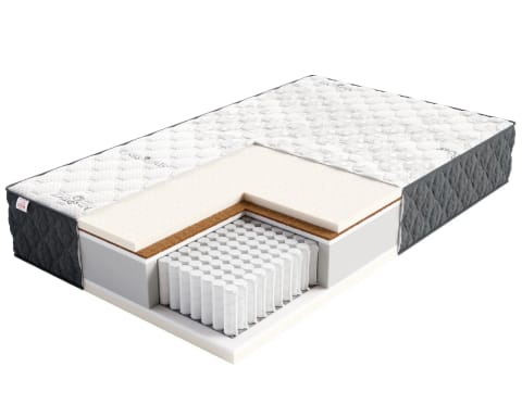 ⁨Materac multipocketowy BRAVO Sprężyny multipocket , 510 sprężyn/m², lateks, pianka, kokos, pokrowiec do prania - 200 x 200 - H3 średnio twardy / H5 bardzo twardy - 30 cm⁩ w sklepie Wasserman.eu