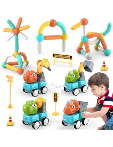 WOOPIE Klocki Magnetyczne Dinozaury Konstrukcyjne 84 el. w sklepie Wasserman.eu