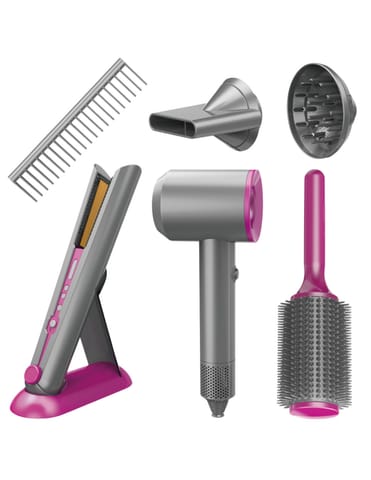⁨WOOPIE Zestaw Małego Fryzjera Suszarka Prostownica Akcesoria⁩ w sklepie Wasserman.eu