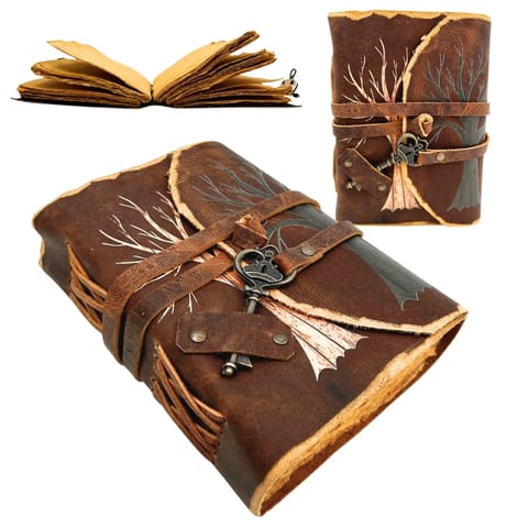 ⁨Notes skórzany Vintage 200 stron z kluczem – Drzewo Życia –  H006⁩ w sklepie Wasserman.eu